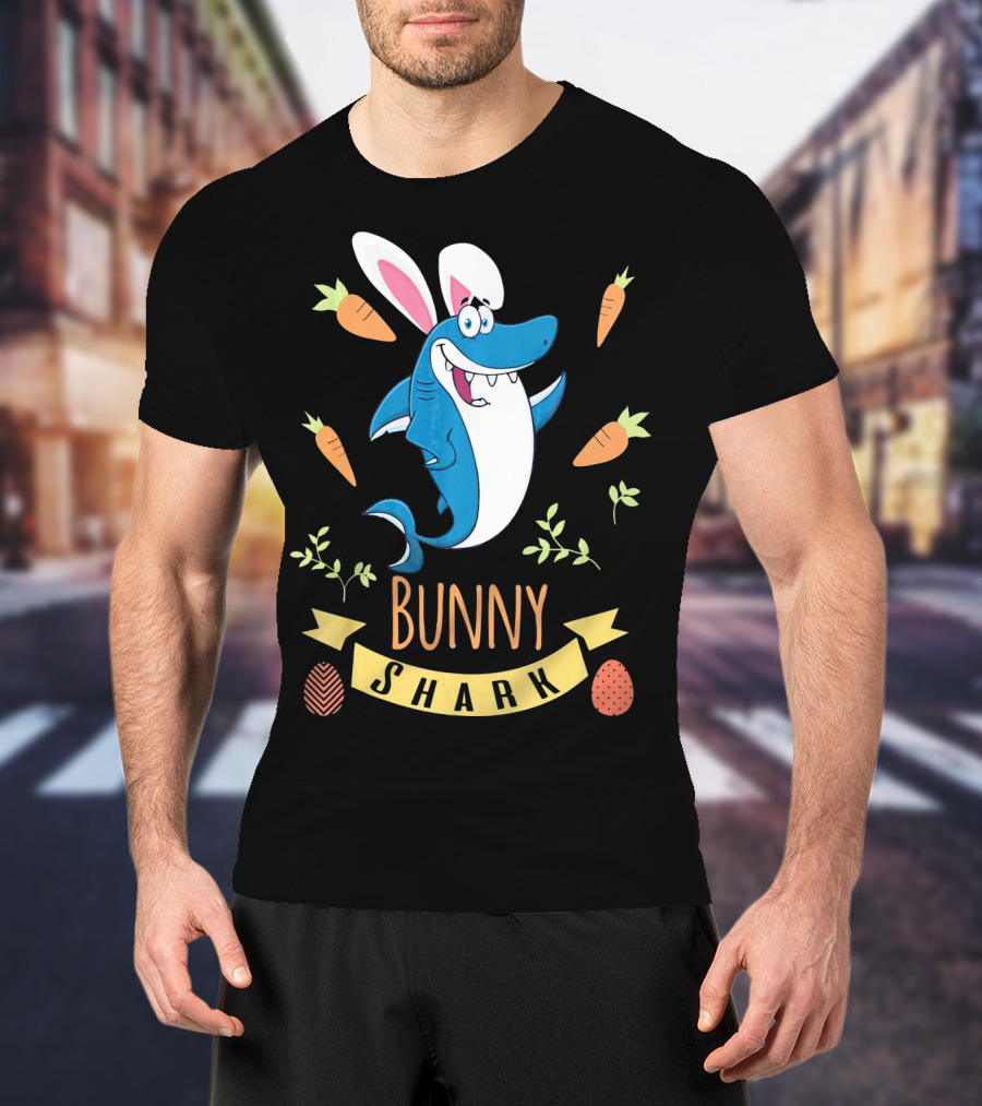 Bunny Shark Easter Carrot Egg Adventure T-Shirt