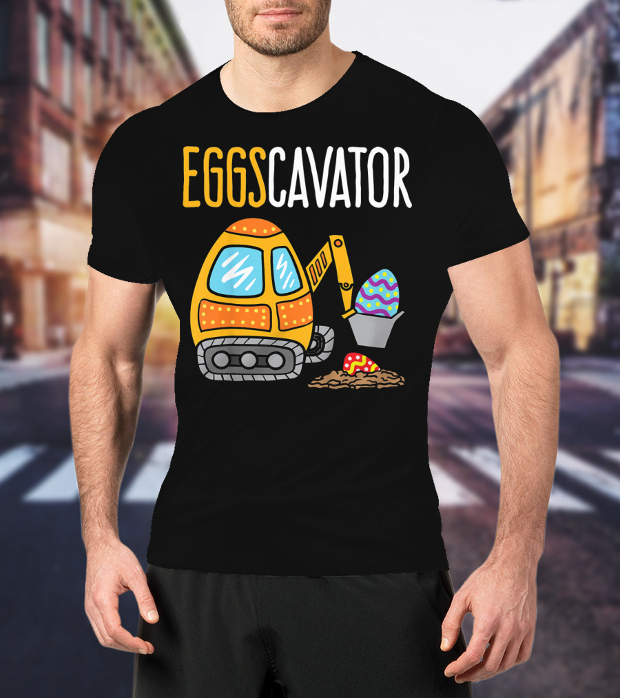Eggscavator Kids Easter Egg-Digging Excavator Boys T-Shirt