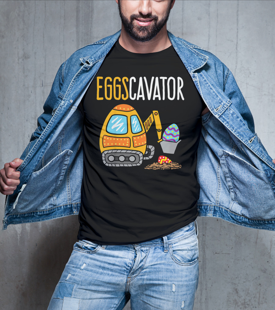 Eggscavator Kids Easter Egg-Digging Excavator Boys T-Shirt