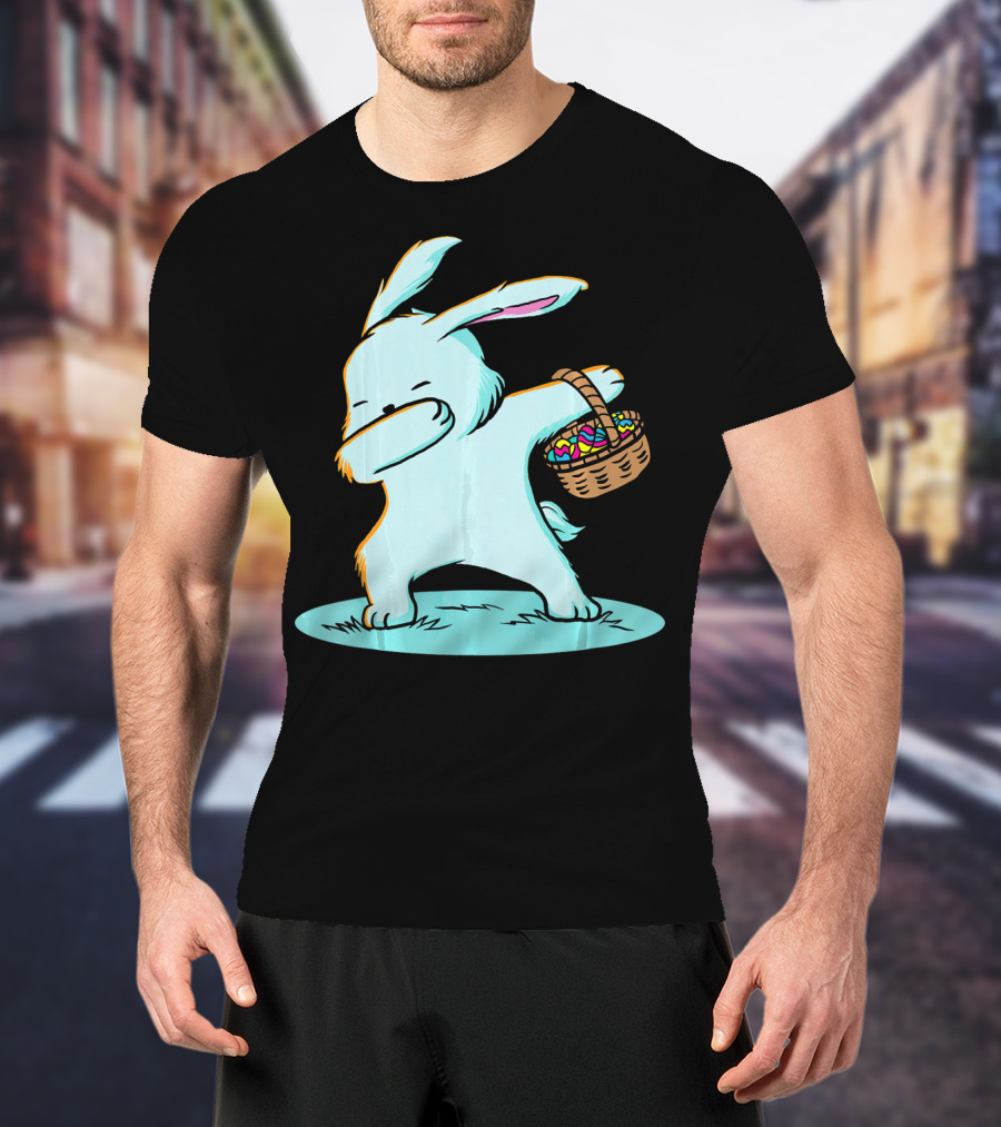 Easter Bunny Dab With Basket Of Eggs For Boys T-Shirt
