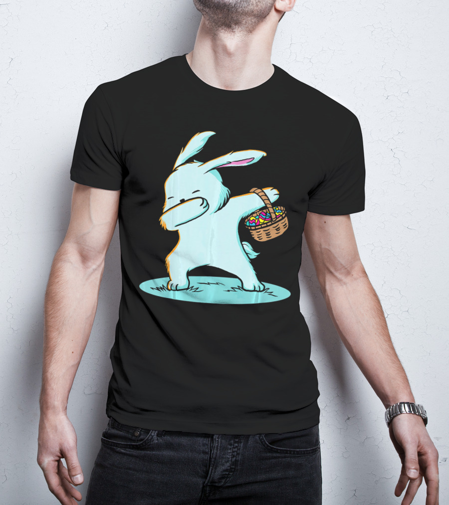 Easter Bunny Dab With Basket Of Eggs For Boys T-Shirt