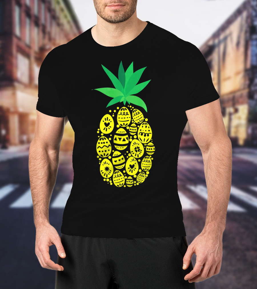 Funny Pineapple Easter Eggs Hunting East T-Shirt