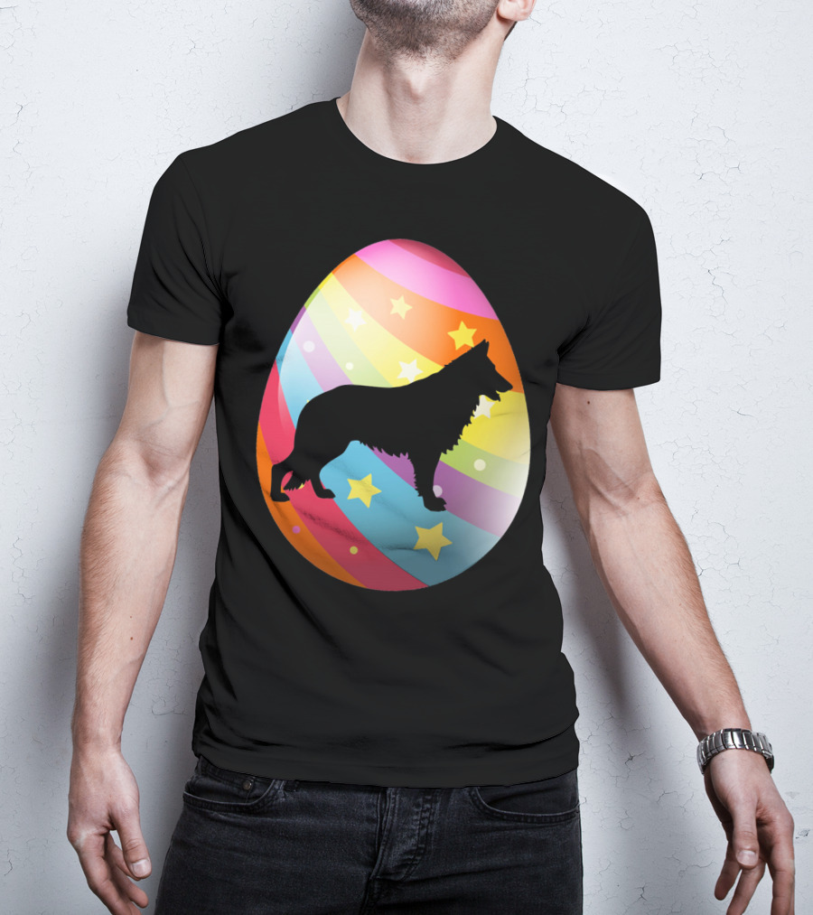 German Shepherd Rainbow Stars Easter Egg T-Shirt