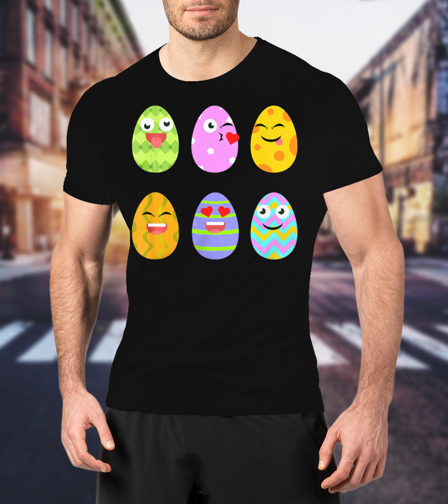 FUNNY EASTER EGG Emoticons Colorful Expressions Collection T-Shirt