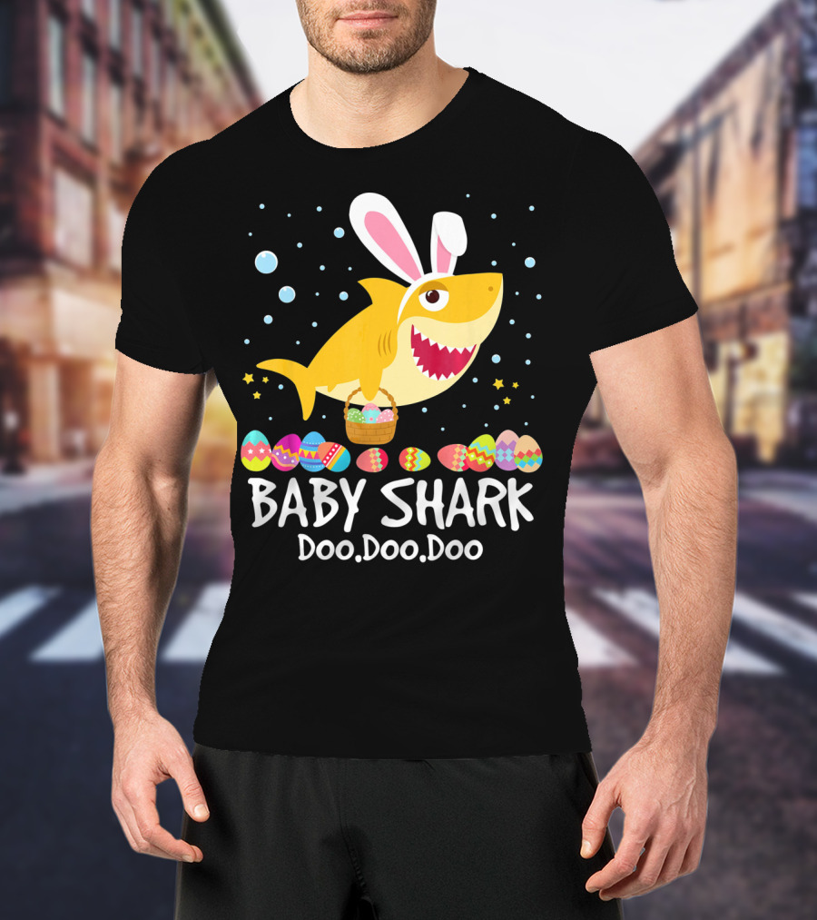 BABY SHARK Doo Doo Doo Bunny Ear Easter Egg Basket T-Shirt