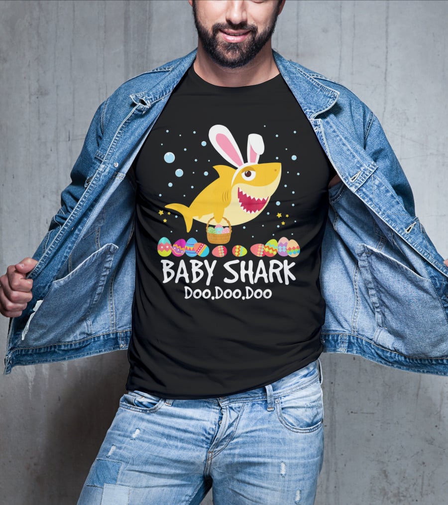 BABY SHARK Doo Doo Doo Bunny Ear Easter Egg Basket T-Shirt