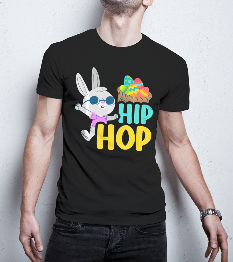 Hip Hop Bunny With Sunglasses And Easter Egg Basket T-Shirt