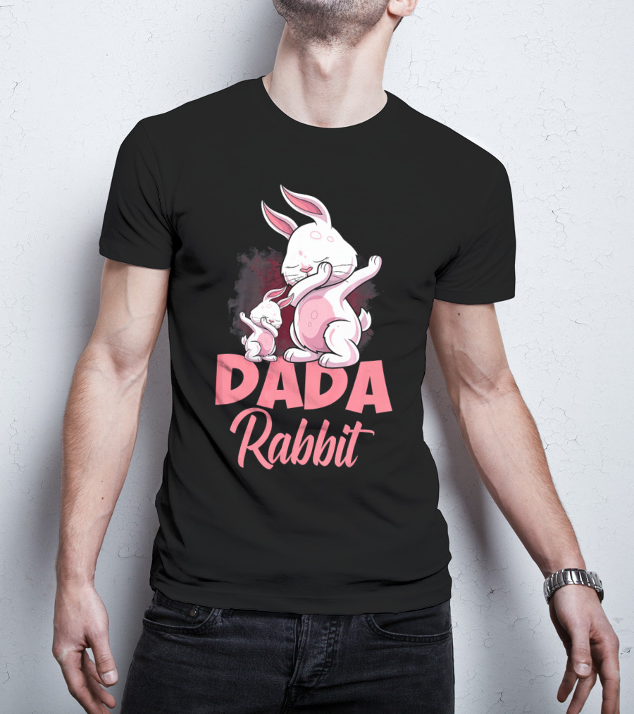 Dada Rabbit Matching Family Bunny Cute Pink Bunny Duo T-Shirt