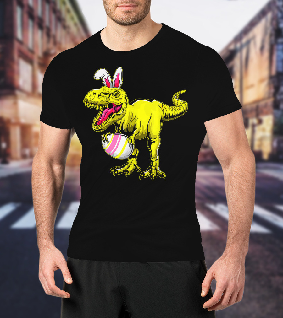 Tyrannosaurus Rex Easter Bunny Dinosaur With Egg T-Shirt