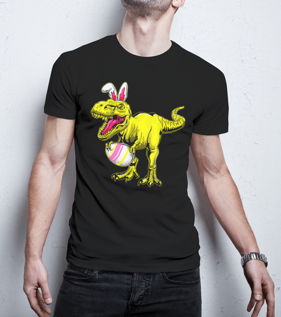 Tyrannosaurus Rex Easter Bunny Dinosaur With Egg T-Shirt