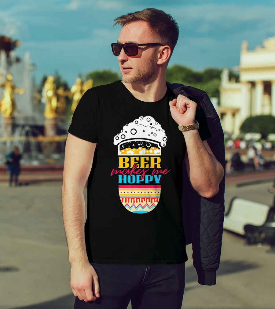 Beer Makes Me Hoppy Easter Egg Beer Foam T-Shirt