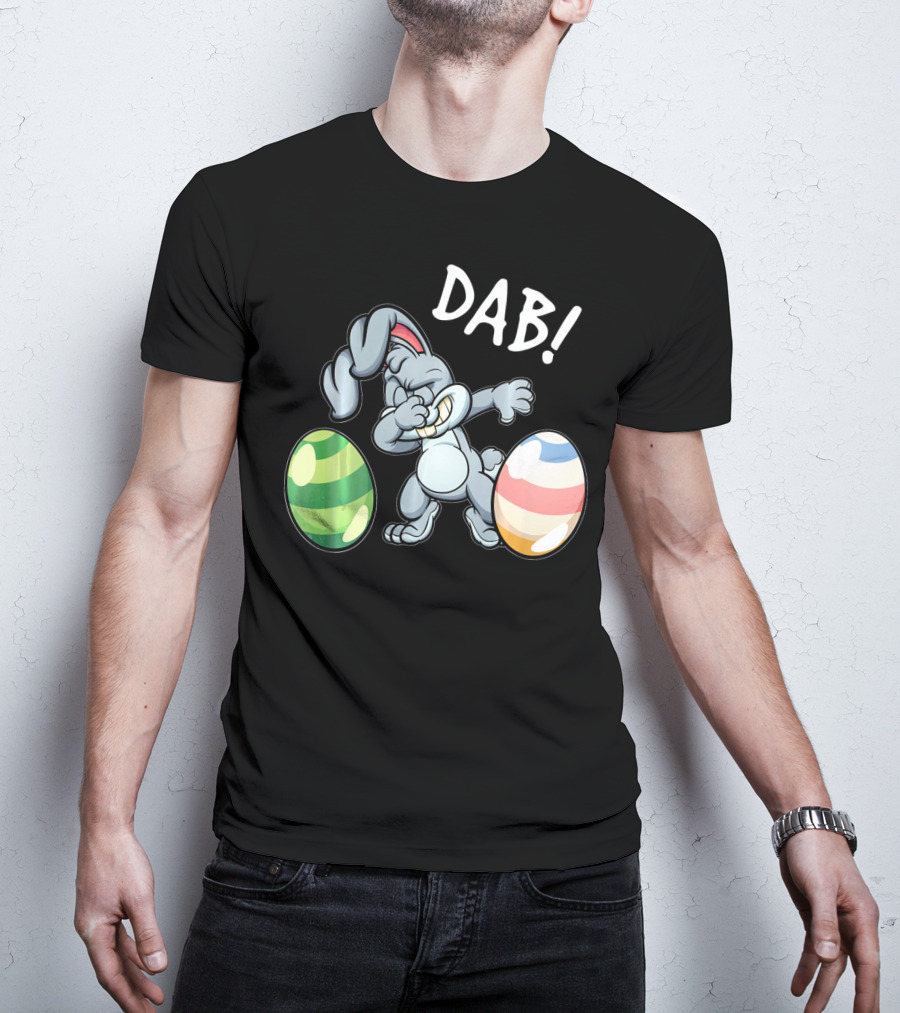 Easter Bunny Dab With Colorful Eggs T-Shirt