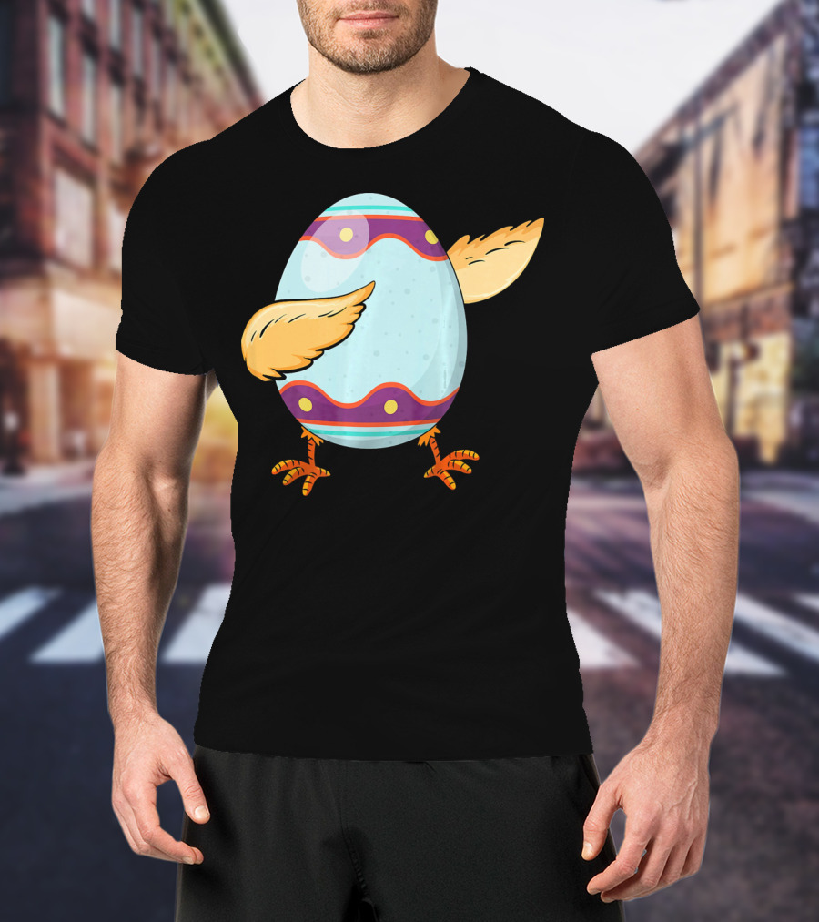 Happy Easter Day Funny Dabbing Egg With Wings And Feet T-Shirt