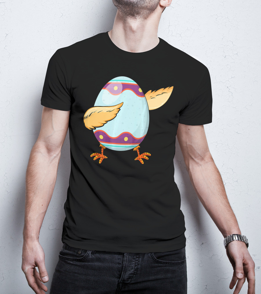 Happy Easter Day Funny Dabbing Egg With Wings And Feet T-Shirt