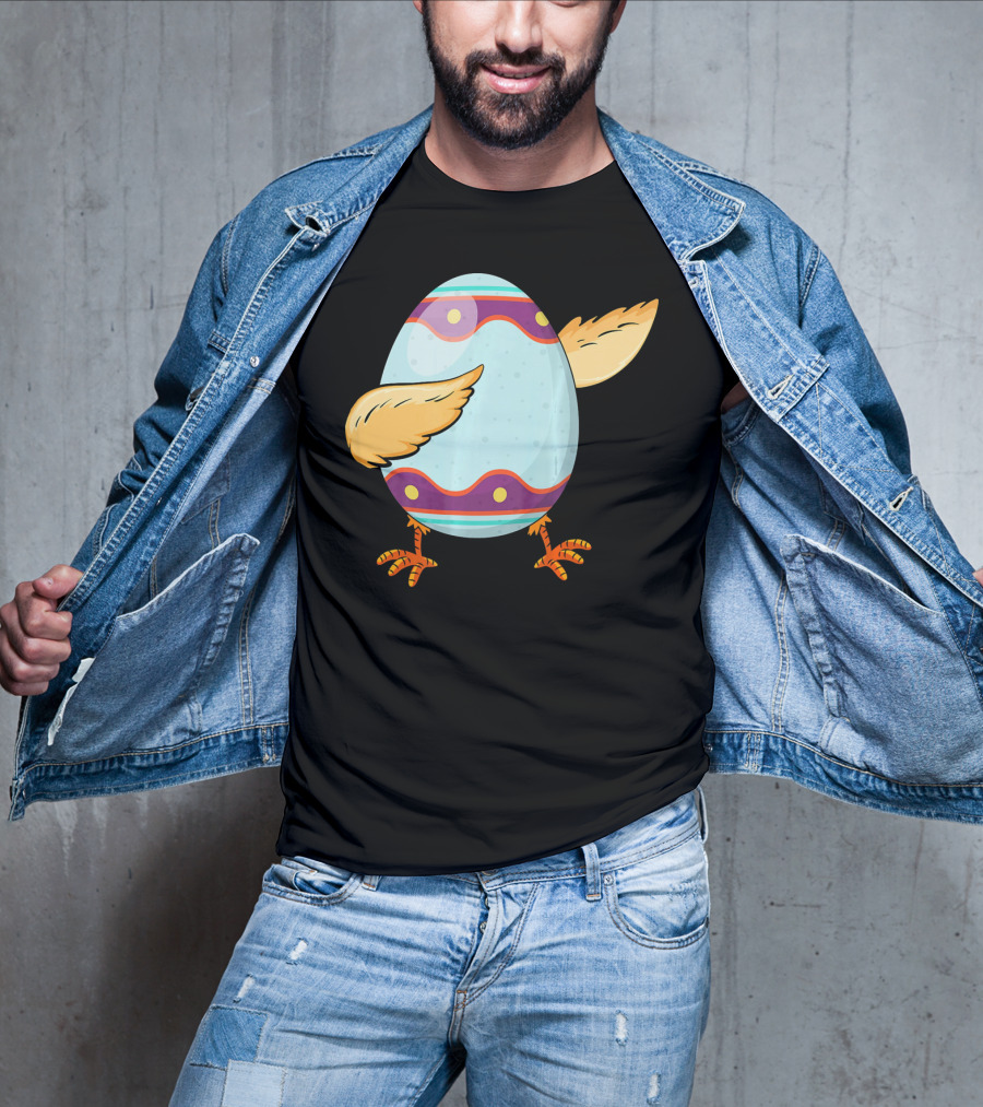 Happy Easter Day Funny Dabbing Egg With Wings And Feet T-Shirt