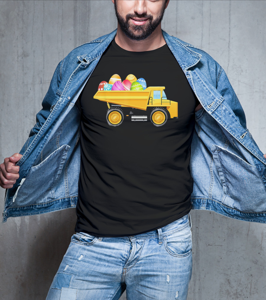Dump Truck Carrying Colorful Easter Eggs T-Shirt