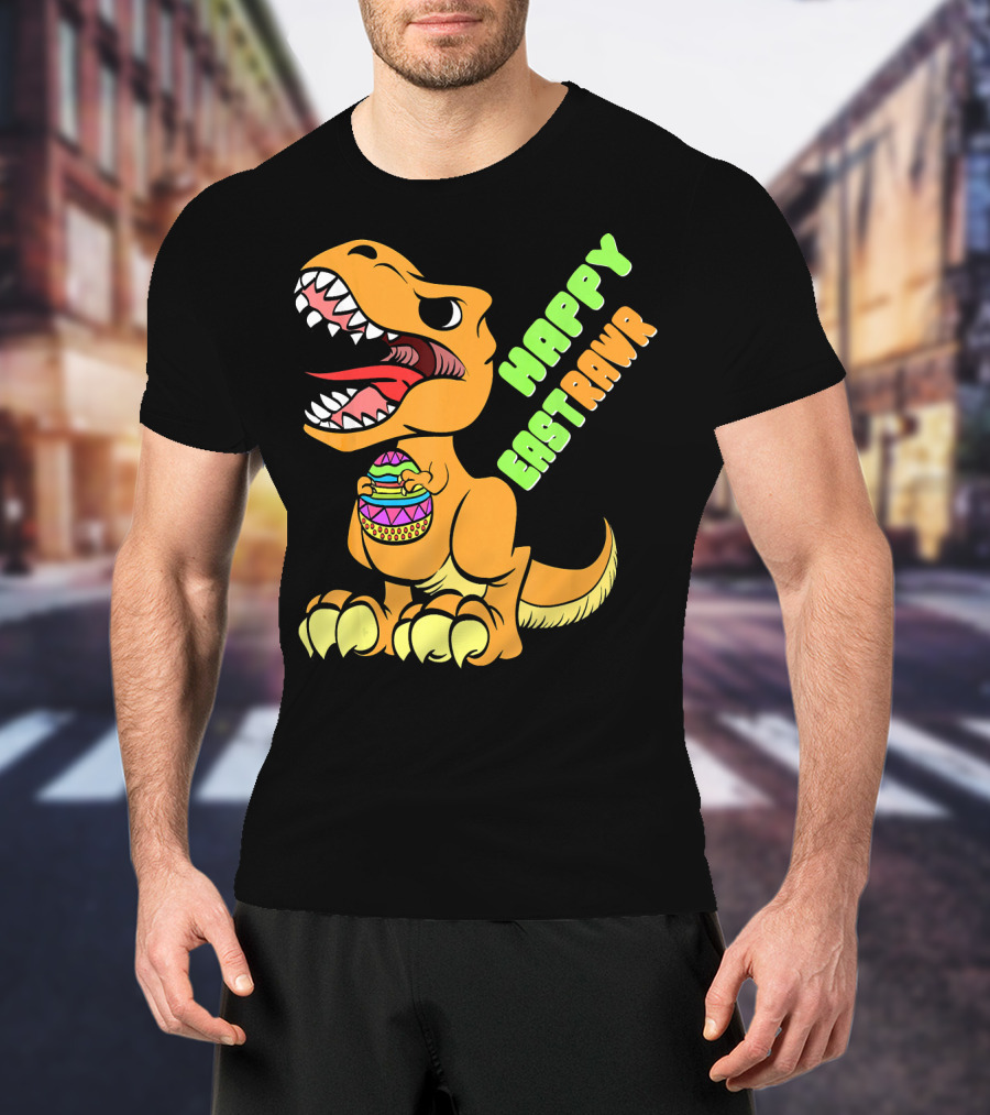 Happy Easter Rex Dinosaur Holding Egg T-Shirt