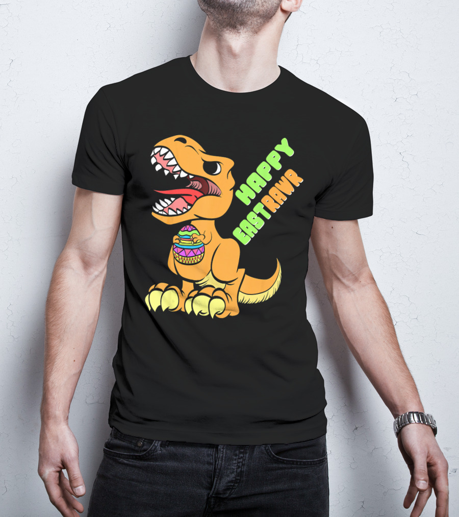 Happy Easter Rex Dinosaur Holding Egg T-Shirt