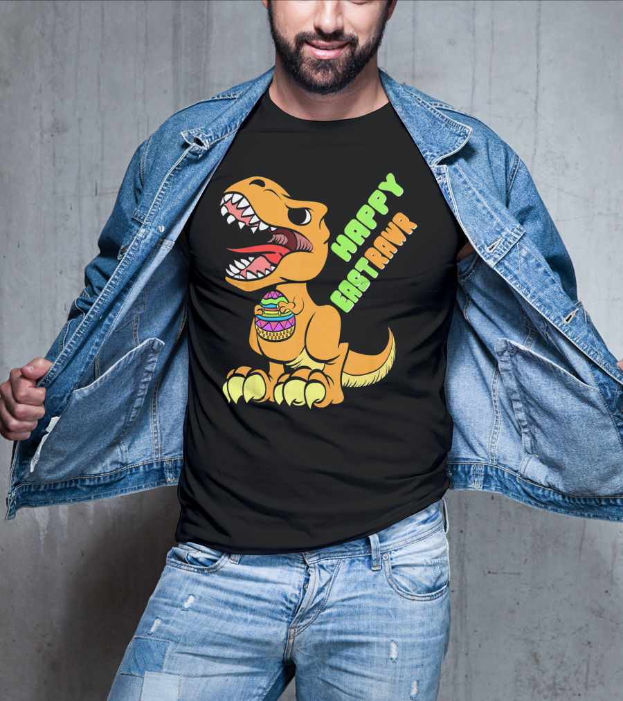 Happy Easter Rex Dinosaur Holding Egg T-Shirt
