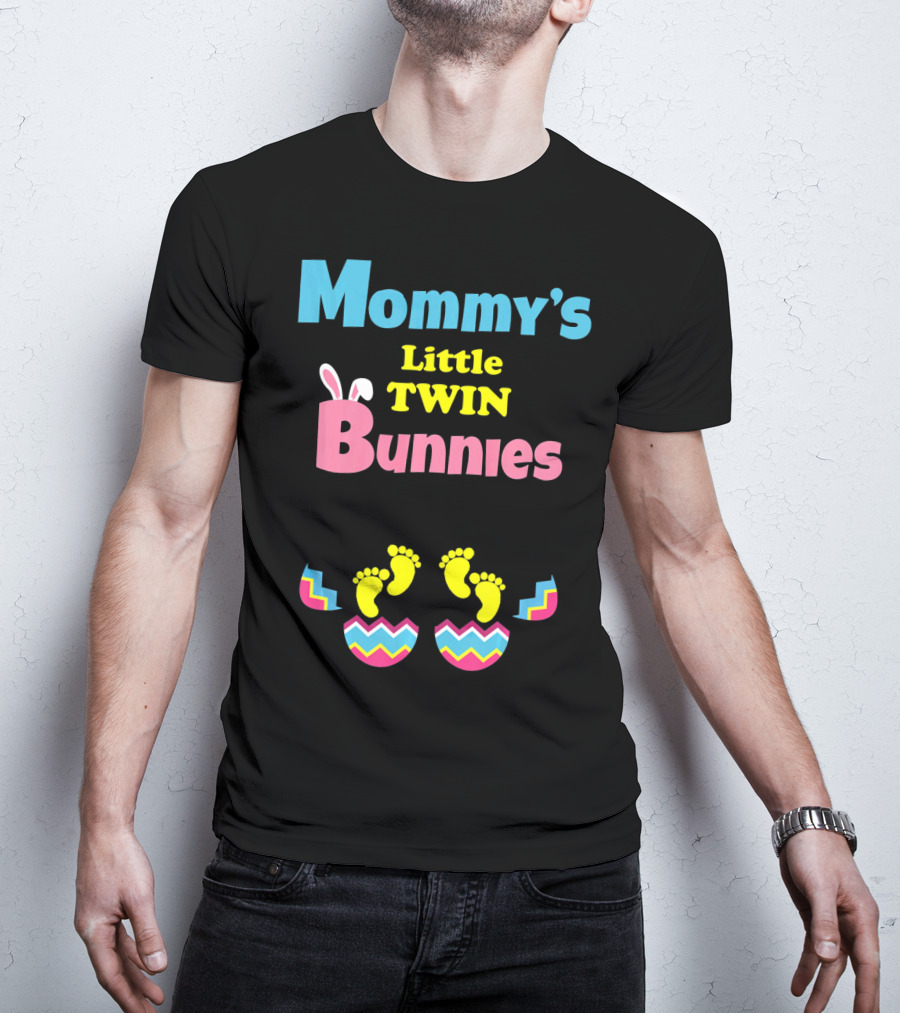 Mommy's Little Twin Bunnies Easter Expecting Mom Twins Pregnancy Ann T-Shirt