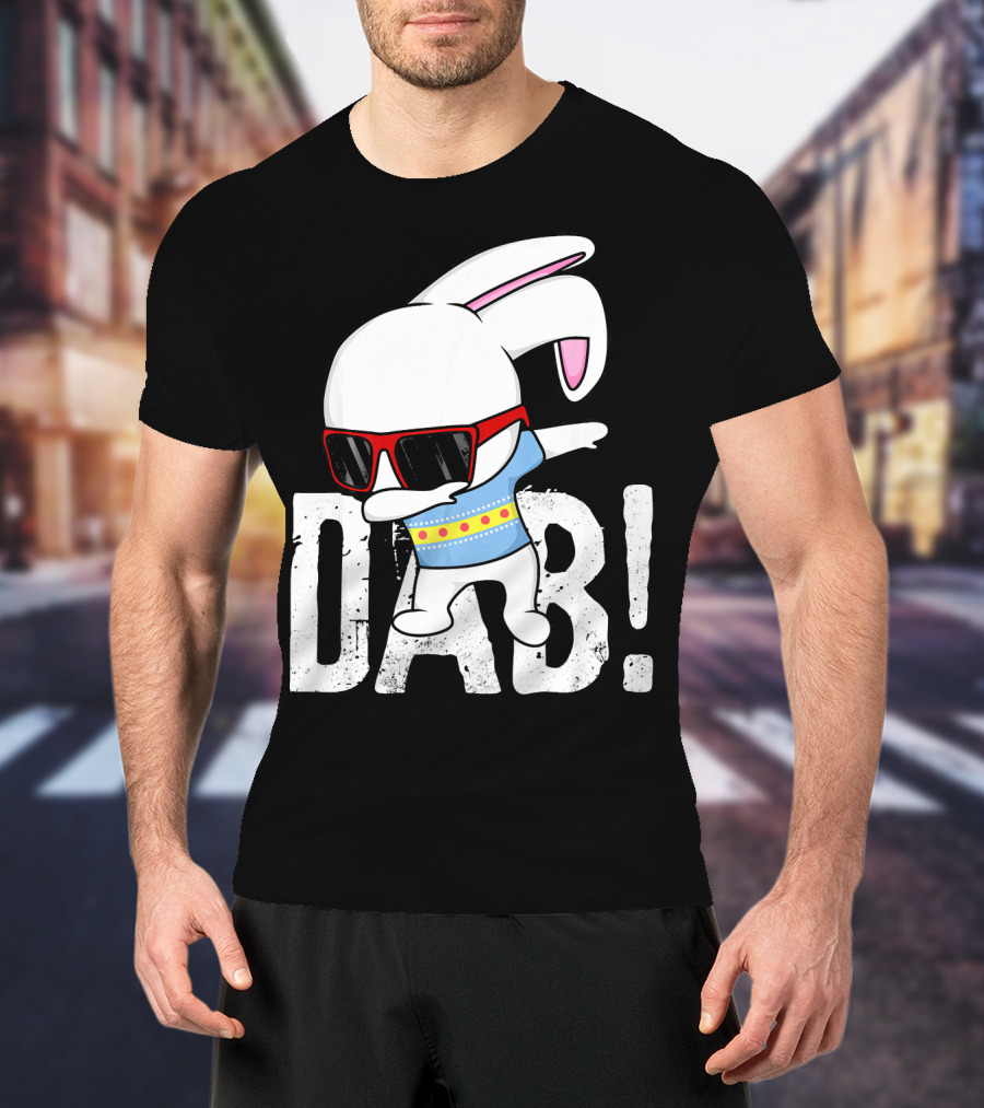 Dabbing Bunny Hip Hop Easter Dab With Sunglasses T-Shirt