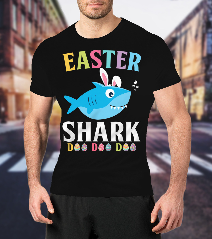 Easter Shark Bunny Do Do Do Kids Toddler T-Shirt
