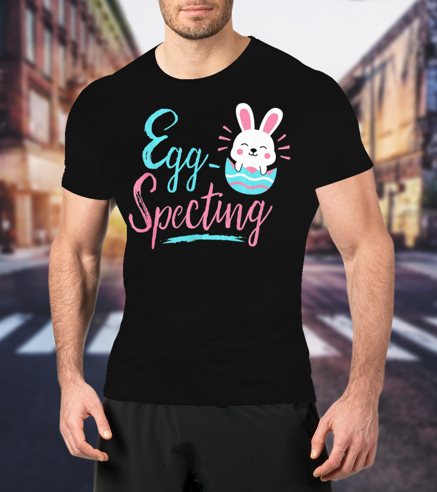 Egg-Specting Funny Easter Bunny In Decorated Egg T-Shirt