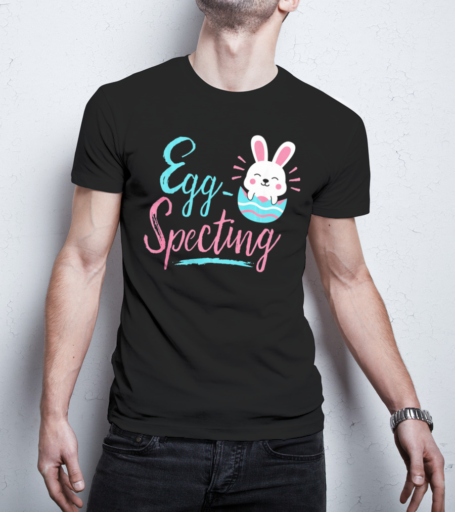 Egg-Specting Funny Easter Bunny In Decorated Egg T-Shirt