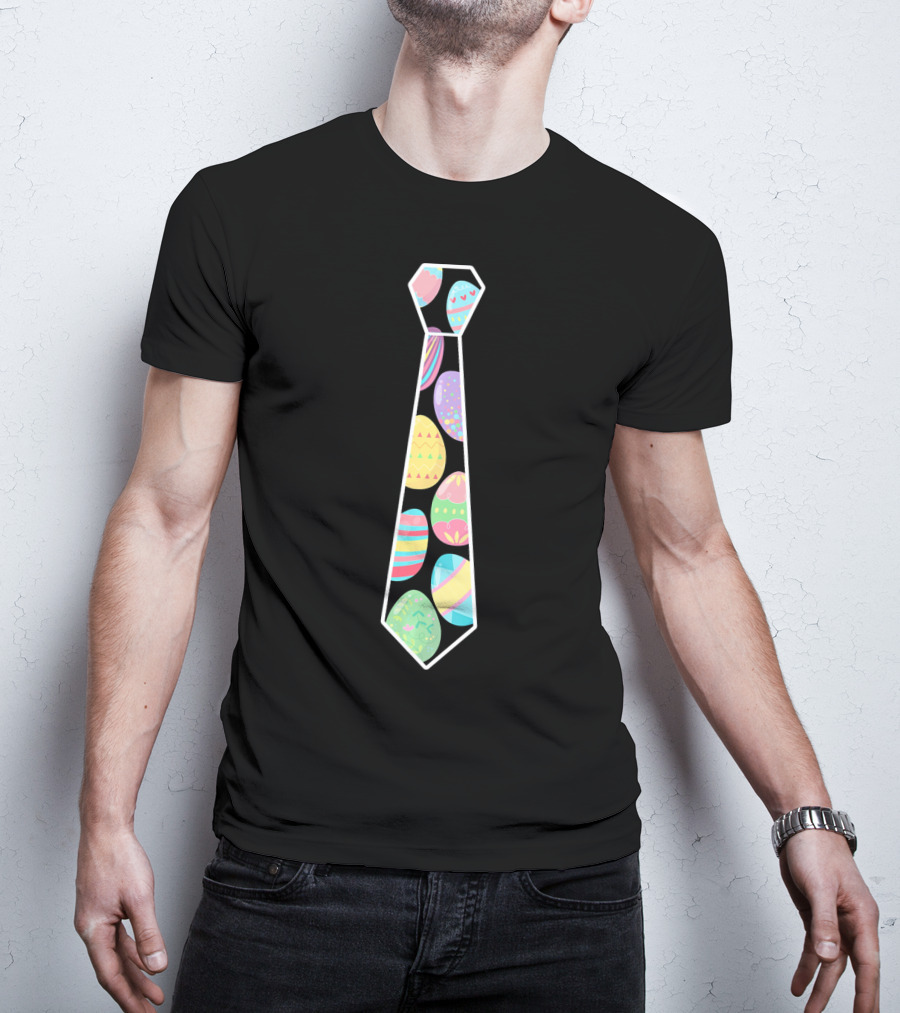 Colorful Easter Eggs Neck Tie T-Shirt