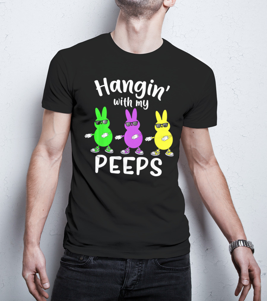 Hangin With My Peeps Funny Bunny Sunglasses Trio T-Shirt