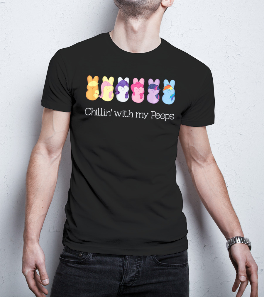 Chillin' With My Peeps Funny Easter Bunny Friends T-Shirt