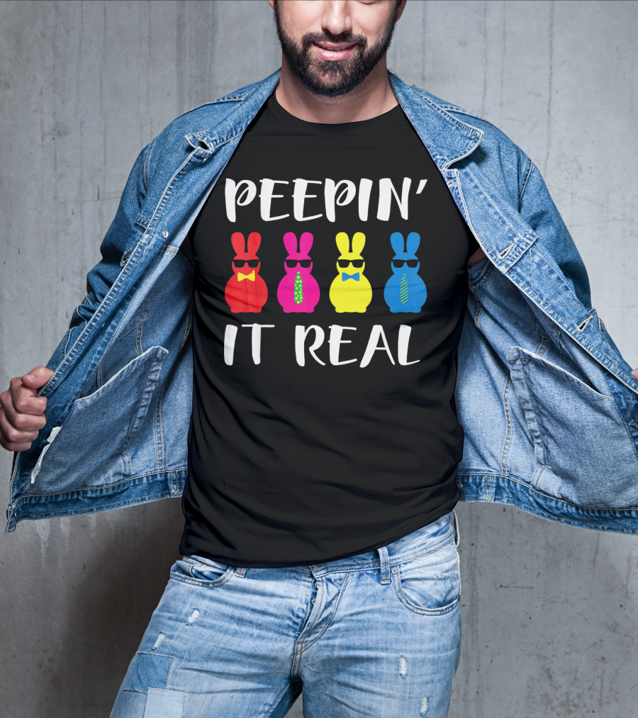 Peepin It Real Easter Bunni Sunglasses Bowties And Ties T-Shirt