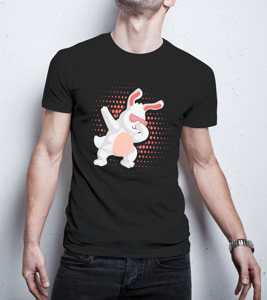 Funny Dabbing Hip Hop Bunny Easter With Shades T-Shirt