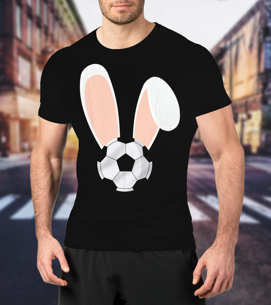 Easter Rabbit Bunny Ears Soccer Ball Combination T-Shirt