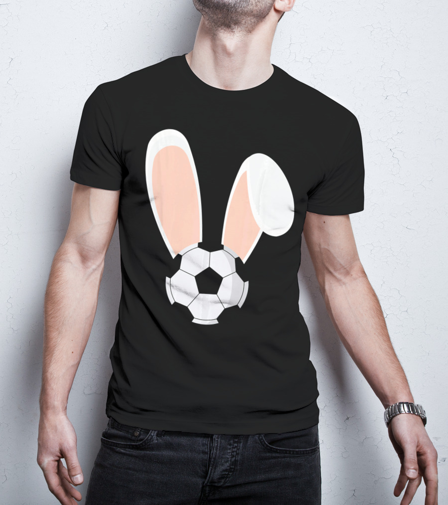 Easter Rabbit Bunny Ears Soccer Ball Combination T-Shirt