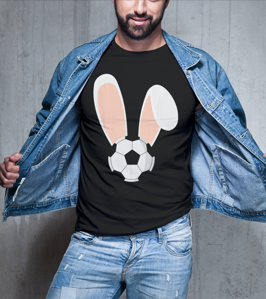 Easter Rabbit Bunny Ears Soccer Ball Combination T-Shirt