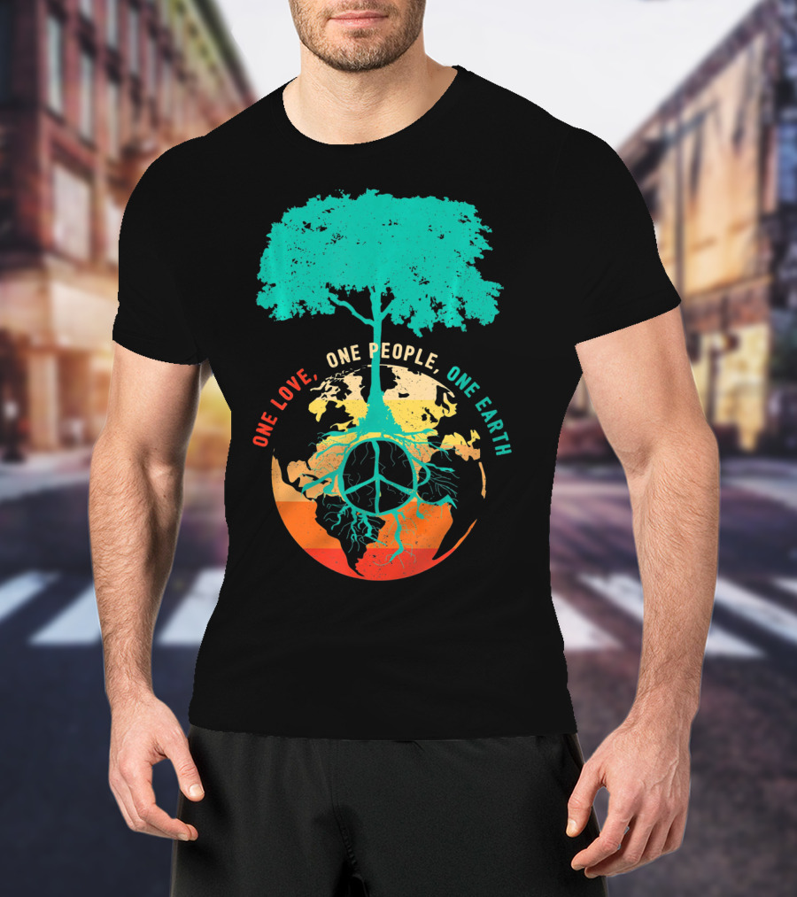 One Love One People One Earth Peace Tree T-Shirt