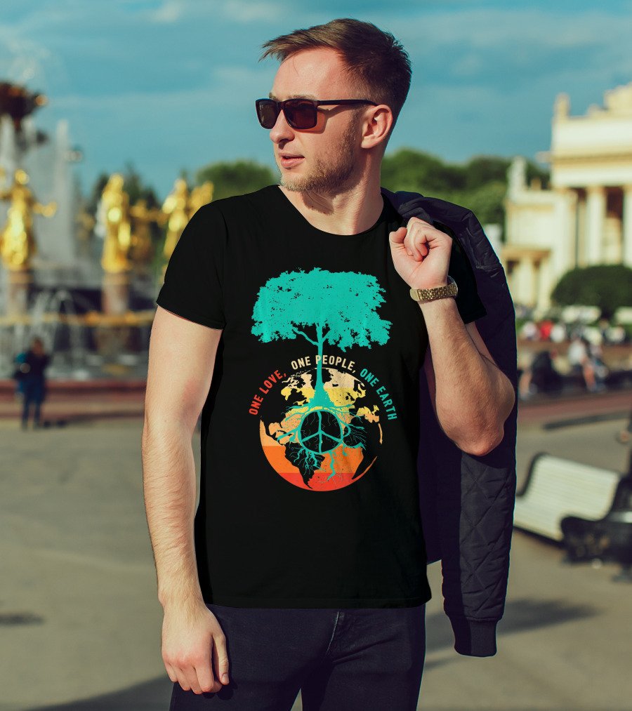 One Love One People One Earth Peace Tree T-Shirt