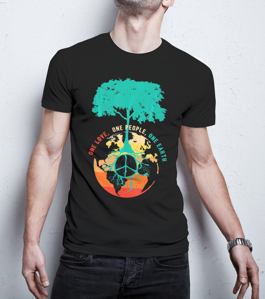 One Love One People One Earth Peace Tree T-Shirt