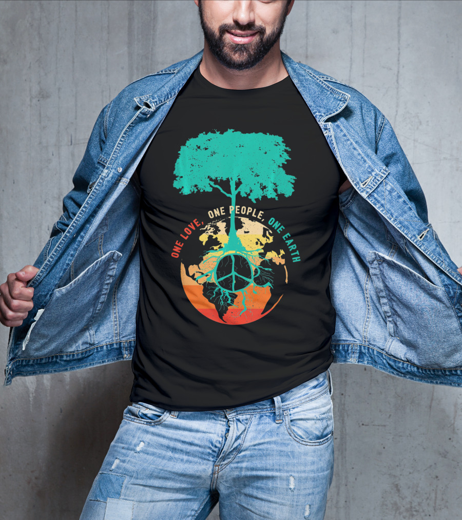 One Love One People One Earth Peace Tree T-Shirt