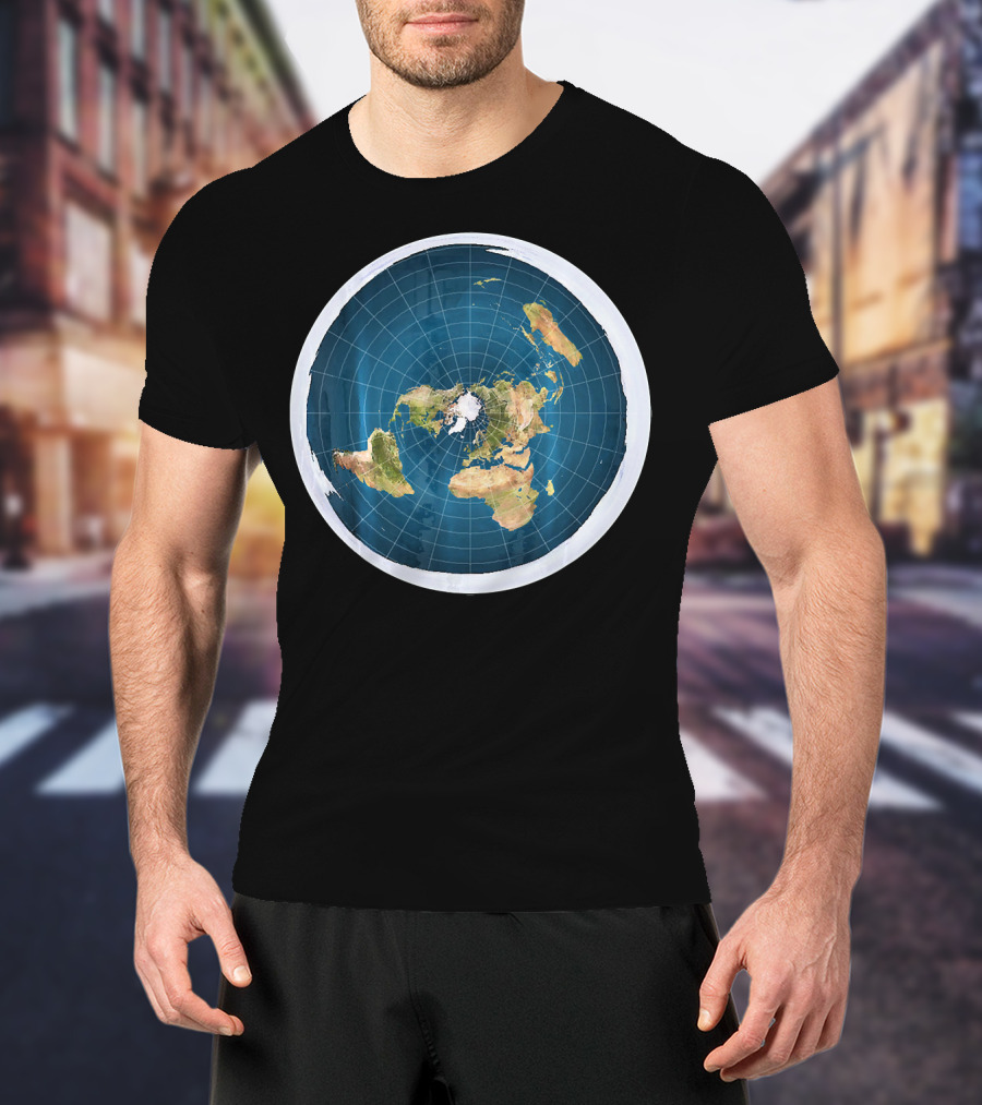 Map Of The Flat Earth Circular Projection T-Shirt