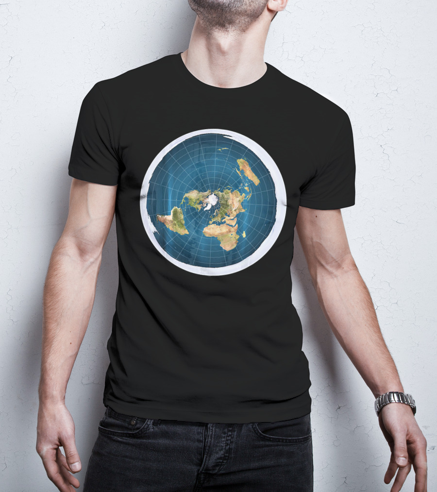 Map Of The Flat Earth Circular Projection T-Shirt