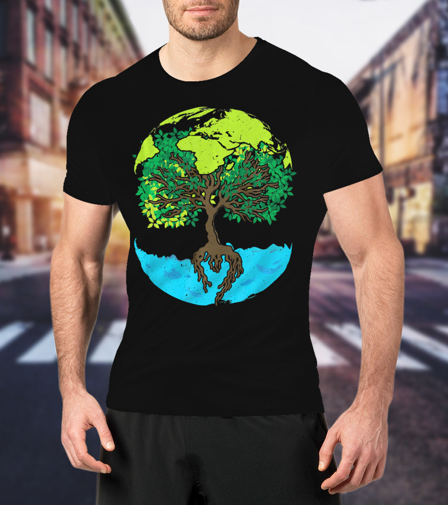 World Environment Earth Day Save The Tree Planet Nature Conservation T-Shirt