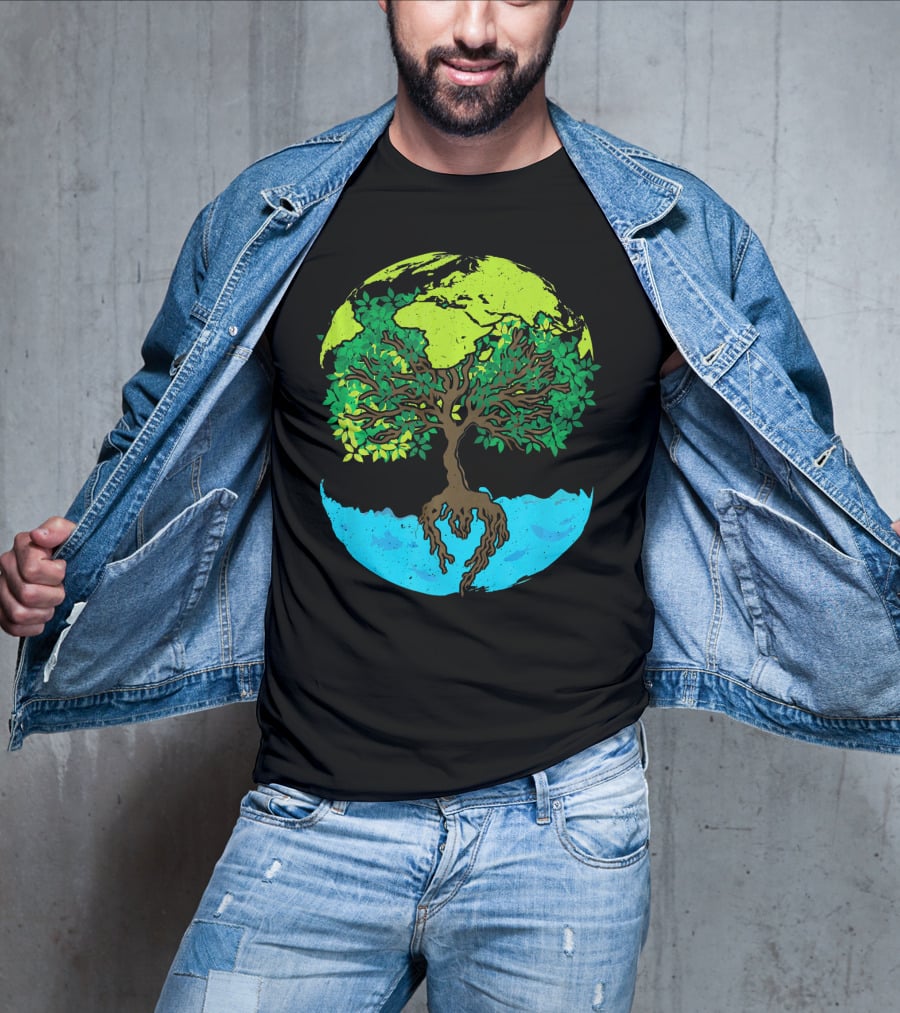 World Environment Earth Day Save The Tree Planet Nature Conservation T-Shirt