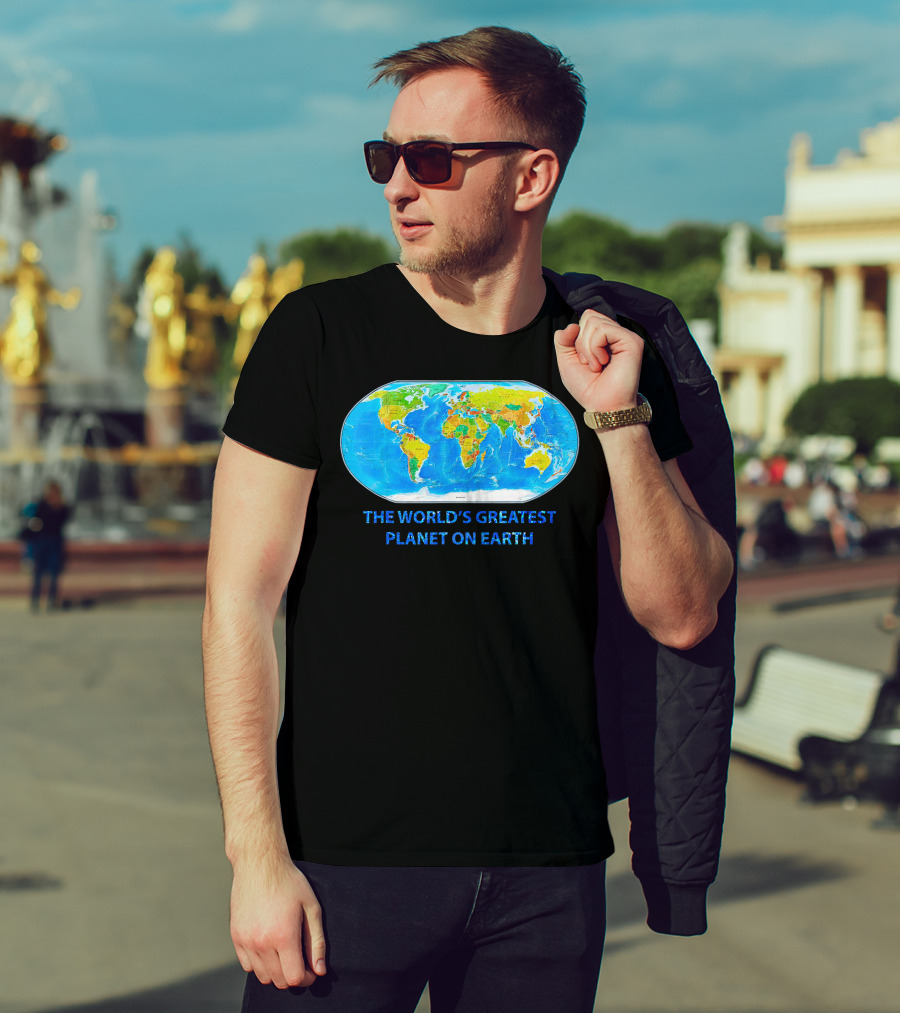 The World's Greatest Planet On Earth Map T-Shirt