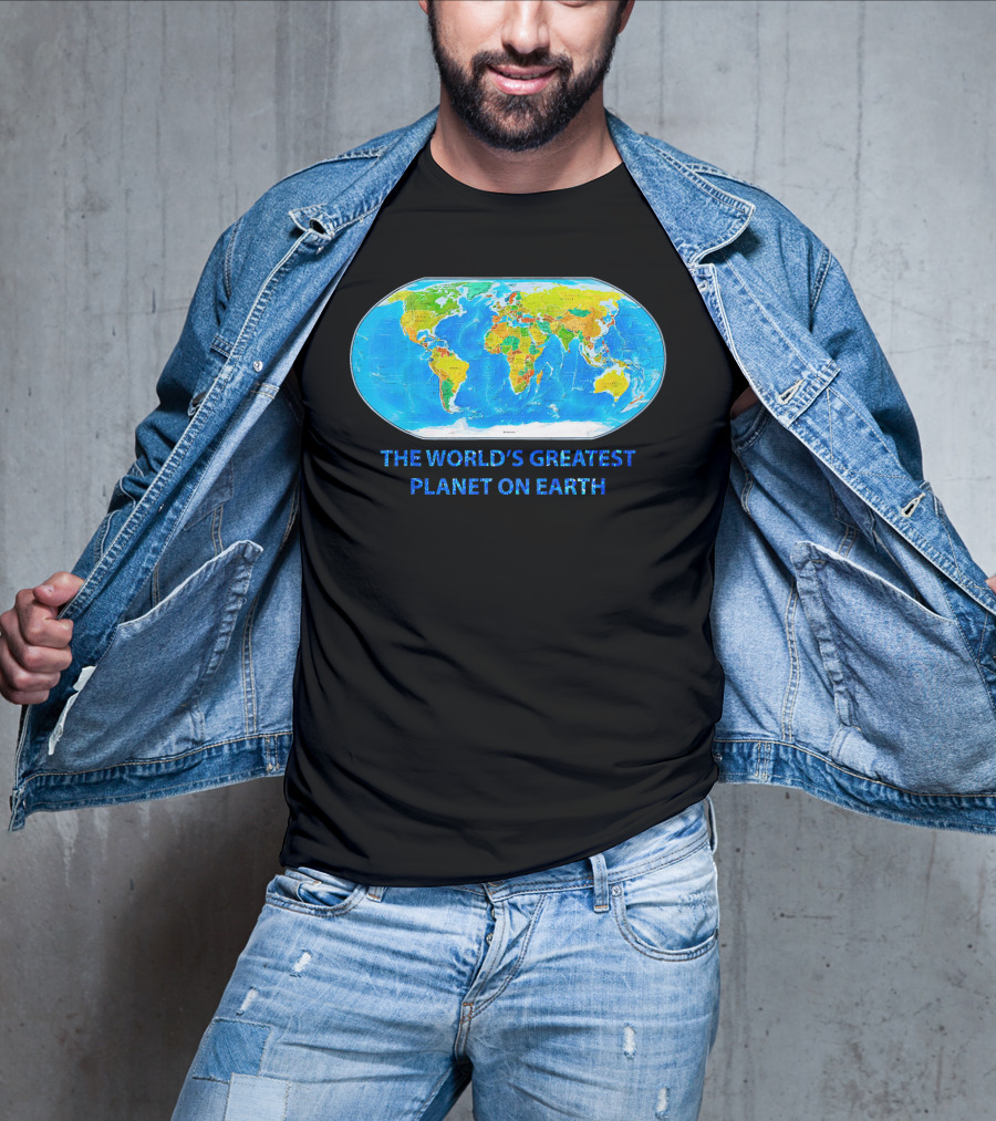The World's Greatest Planet On Earth Map T-Shirt