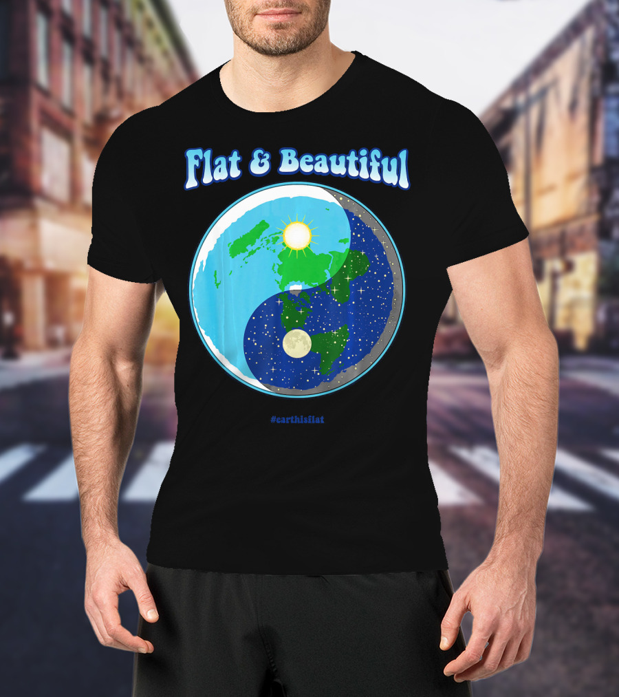 Flat And Beautiful Earth Ying Yang #earthisflat T-Shirt