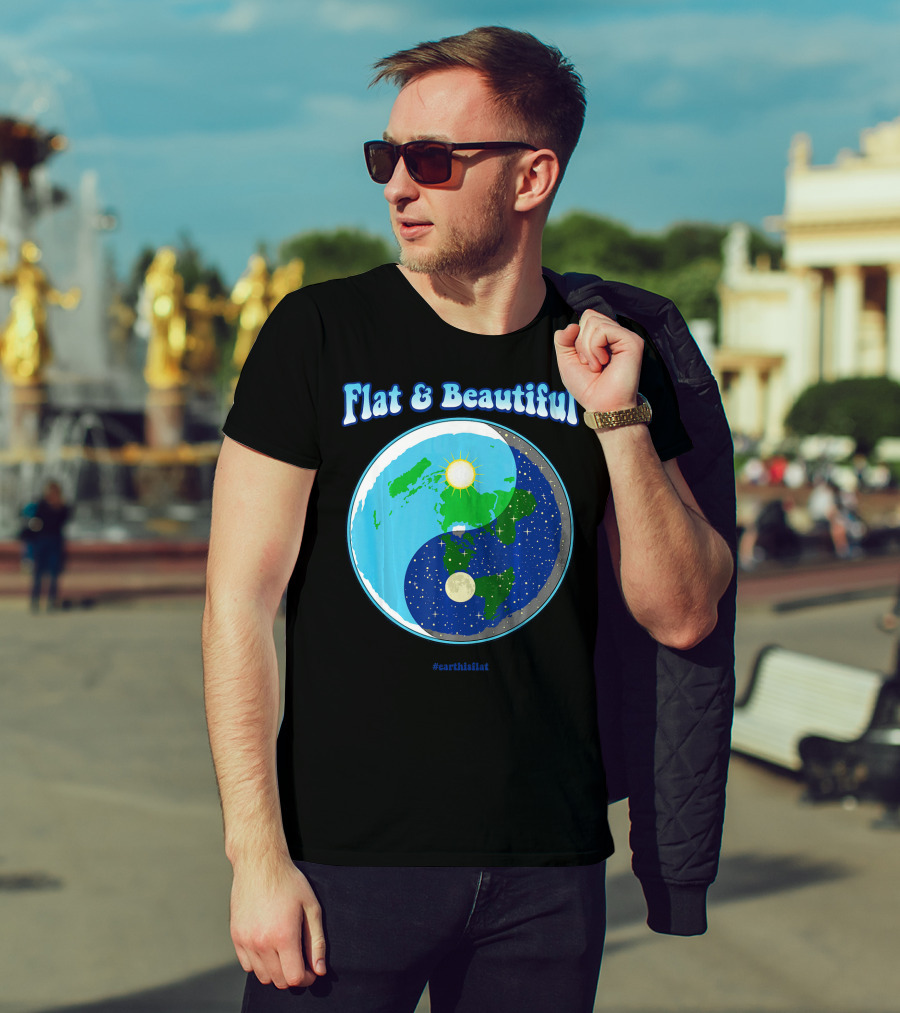 Flat And Beautiful Earth Ying Yang #earthisflat T-Shirt