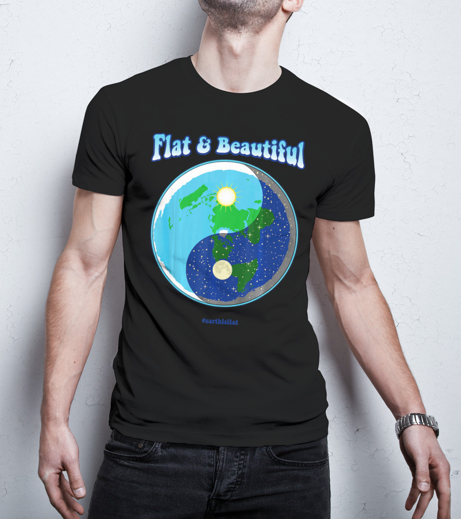 Flat And Beautiful Earth Ying Yang #earthisflat T-Shirt