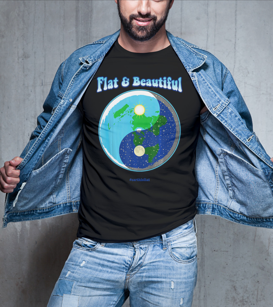 Flat And Beautiful Earth Ying Yang #earthisflat T-Shirt